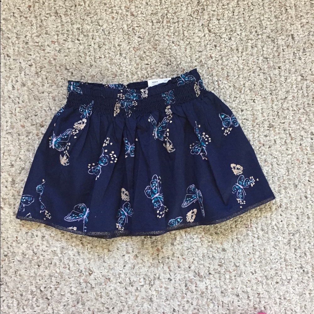 Sonoma Girl's Navy Blue Butterfly Print Skort Size 5 Elastic Waist Cute NWT‎